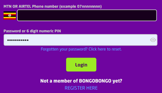 bongobongo ug login